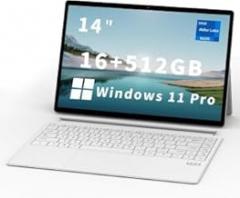 FUNYET 2 in 1 Laptop Touchscreen, 14 Inch Tablet Laptop Computer, 12th Gen N100 Processor, 16GB DDR5 RAM, 512GB SSD, 1920 x 1200, Wi-Fi 6, BT5.2, Backlit Keyboard, Window 11 Pro