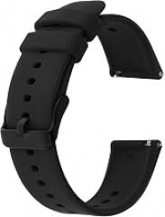 Giantree Silicone Watch Bands, Quick Release Waterproof Soft Rubber Replacement Straps with Silver Plated Stainless Steel Buckle Compatible with Smart Watch Sport Watch for Men Women