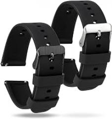 2 Pcs Silicone Watch Bands, Quick Release Soft Rubber Replacement Watch Bands Watch Straps for Men Women