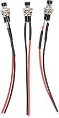 CAREONLINE New 7mm Mini Push Button Switch - SPST Momentary (Normally Open) with Pre-Soldered Wires, Black
