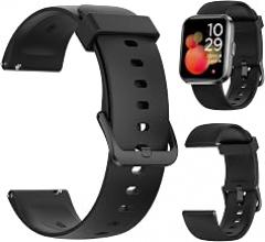 Quican 22mm Silicone Watch Band for Men Women, Quick Release Soft Breathable Sport Strap, Waterproof Replacement Wristband Compatible with ID208PLUS, IDW19H, IDW13PLUS and Most Smartwatches