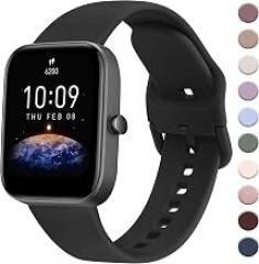 AK Band for Amazfit GTS 4 / GTS 4 Mini / GTS 3 / GTS 2 / GTS 2e / GTS 2 mini / GTS / GTR mini Bands, 20mm Soft Replacement Sport Strap for Amazfit Bip 3 / Bip 3 Pro / Bip U Pro / Bip / Bip Lite / Bip S / Bip S lite / Bip U Smart Watch Women Men