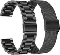 FitTurn Wrist Strap Compatible for AMAZTIM C20 Pro/C20/M2/T2 Smart Watch Band, Replacement Metal Wristband for AMAZTIM C20 Pro/C20/M2/T2 Stainless Steel Bracelet Adjustable Belt Loop