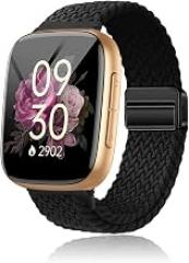 NOUKAJU Band for Quican/Tensky GTX20, Breathable Braided Wristbands,Nylon Braided Band,Adjustable Wristband,Women Men,Replacement Strap for Quican GTX20 SmartWatch(Black)