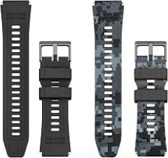 Smart Watch Band 22mm 2 Pack, for AMAZTIM M2/T2, for CARBINOX Blaze/Edge | Compatible with SUNKTA K-52, Replacement Sports Straps Bands, Adjustable Wristband, Men Band