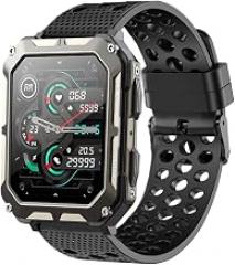 Compatible with PUREROYI Military Smart Watches Bands, Lamshaw Silicone Replacement Wristbands Sport Strap with Metal Buckle Compatible with PUREROYI 1.83'' C20 Pro Military/meoonley 1.83'' C20 Pro Watch/KOSPET Tank M2 1.85