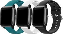 Compatible with Veryfitpro ID205L/ID205/ID205U/ID205S/ID205G/SW020/SW021 Smart Watch Bands Soft Silicone Waterproof Adjustable Replacement Bands for Willful Yamay Letscom Letsfit (Green+Black+White, Small)