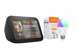 Echo Show 5 with Amazon Basics Smart Color Bulb Charcoal