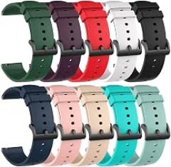 10-Pack Veryfit Smart Watch Bands, Veryfit IDW13 IDW16 IDW17 IDW19 IDW20 IDW21 IDW23 IDW25 IDW26 IDW28 ID208Plus Replacement Watch Strap, 22mm Quick Release Silicone Adjustable Wristband, Multicolor Selection
