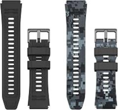 22mm Smart Watch Band,for CARBINOX Blaze/Edge,Compatible with AMAZTIM M2/T3 | M3 Ultra/M3/T2/M3E, Sports Straps Replacement Bands, Adjustable Wristband, Men Smartwatch Band, 2 Packs