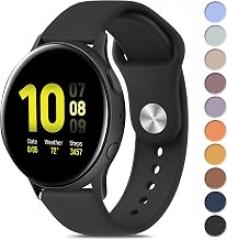 Meliya Bands Compatible with Samsung Galaxy Watch Active 2 Band 40mm 44mm, Galaxy Watch Active Bands 42mm, 20mm Soft Silicone Sport Replacement Strap for Galaxy Watch Active 2 Women Men