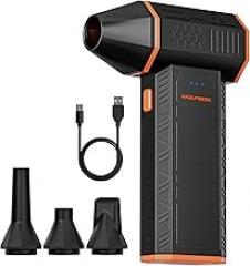 WOLFBOX MegaFlow 50 Compressed Air Duster-110000RPM Super Power Electric Air Duster, 3-Gear Adjustable Mini Blower with Fast Charging, Dust Blower for Computer, Keyboard, House, Outdoor and Car