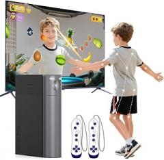 MetFut AR Motion Gaming Console for Kids & Adults: Plug & Play Video Game System for Indoor Physical Play, Interactive Family Fun, Game Nights, Parties and Playdates-Black&Grey