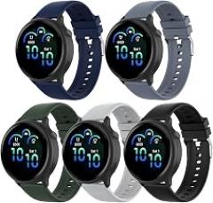 5-Pack 22mm Watch Bands Compatible with Amazfit Bip 6/Bip 5/Balance 2/Balance/GTR 4/3 Pro/3/2/2e, Soft Waterproof Replacement Strap Silicone Straps