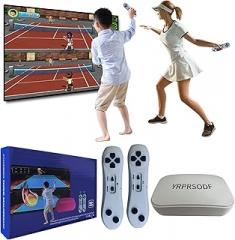 YRPRSODF TV Game Console Built in 100+ Gam ES, Video Game Machine with 2.4G Wireless Gamepad Somatosensory Control, USB Plug and Play, Kid & Adult Interactive& Puzzle Games,Grey