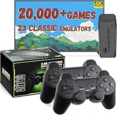 LIUWEI New Retro Gaming Console & Game Stick Pro - 20,000+ Classic Video Games, 23 Emulators, Dual Wireless Controllers, 4K HDMI Output, Plug & Play, Compatible with TV, PC, Projector, 64GB