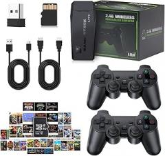2026 Newest Retro Game Console, 20000+ Games Wireless Home Arcade for TV, HDMI Plug & Play Video Game Stick 64G with 2.4G Dual Controllers, Dual TV Output – Classic Gaming Gift for Kids & Adults