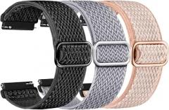 IDW20 IDW28 Smart Watch Bands, 22mm Breathable Elastic Nylon Bands for Fitpolo/aeac/Toobur/Enomir IDW20 IDW28 Smartwatch Replacement Wristband Adjustable Straps (3-Pack)
