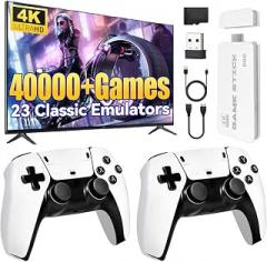 2025 Upgraded Retro Gaming Console, 4K HDMI Video Game Consoles with 40,000+ Games & 23 Emulators, Plug and Play Video Gaming Stick (128G)
