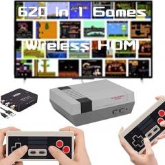 Classic Mini Retro Game Console Built in 620 Video Games,Av and HDMI Output Plug and Play Game System with Dual Wireless Controllers.