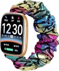 Bands for ‎Fitpolo GTX20 1.85'' Smart Watch,Hair Tie Design Wristband for Fitpolo GTX20 1.85'' Smartwatch,Stylish and Soft Replacement Smartwatch Strap,Elastic Adjustable,Dazzling