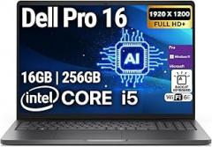 Oemgenuine Dell Pro 16(Next-gen Latitude 3550) 16” FHD+ Display Business Laptop, Intel 10 Core i5-120U, 16GB DDR5 RAM, 256GB SSD, WiFi 6E + BT, Backlit Keyboard, HD Webcam, RJ-45, Win 11 Pro