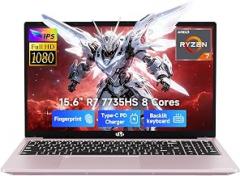 NIMO Light Gaming Laptop, AMD R7 7735HS (8C/16T, Up to 4.75GHz, Beat i7-12650H) 16GB RAM 256GB SSD Business Computer with 15.6