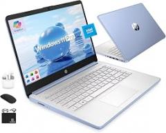 HP Ultrabook 14 Laptop Computer Business Study & Home 2025, Lifetime MS Office + Windows 11 Pro, Quad-Core Intel CPU, 16GB RAM & 628GB Storage (128GB UFS+500GB Ext), Wi-Fi 6, HubxcelAccessory, Blue