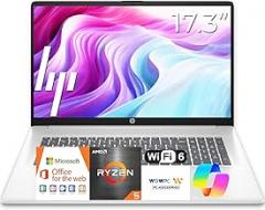 HP 17 inch Business Laptop Computer • 2026 Edition • Latest AMD Ryzen 5 CPU • 16GB RAM - 512GB SSD • 17.3