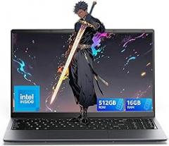 KAIGERR Laptop, 2026 New Laptop Computer with Intel Quad-Core Processor(Up to 3.4GHz), 16GB RAM 512GB NVMe SSD, 15.6