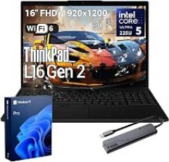 Lenovo ThinkPad L16 AI Laptop, Intel Core Ultra 5 225U, 16” FHD+ Touchscreen, 16GB DDR5, 512GB SSD, Wi-Fi 6, HDMI, Backlit Keyboard, Fingerprint Reader, Windows 11 Pro, w/Bundle