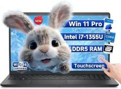 Dell 15 DC15250 Touch Laptop Intel i7-1355U(10-Core) 32GB DDR5 RAM 1TB SSD | Windows 11 Pro, Office 365 for the Web –15.6