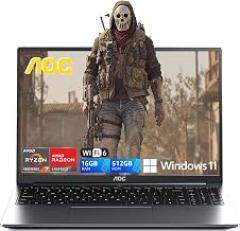 AOC 2025 AMD Laptop, 16.1 inch Laptop Computer with AMD Ryzen 7 7735HS Processor (8C/16T, up to 4.75GHz), 16GB DDR5 512GB NVMe SSD Laptop Computer, 16-inch FHD Display, WiFi 6, Backlit KB, Webcam,HDMI