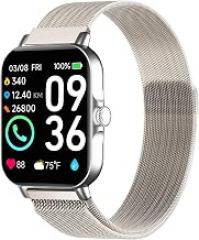 Mesh Metal 22mm Watch Band Compatible with IDW19,IDW13,IDW16 Smartwatch,Stainless Steel Magnetic Clasp Quick Release Replacement Strap for Fitpolo IDW13/Toobur IDW16/IDW20/Veryfit IDW19