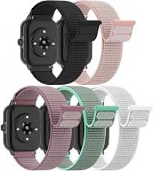 5 Pack Nylon Loop Sport Band Compatible with IDW13,IDW16,IDW19 Smartwatch Band,22mm Breathable Soft Watch Straps for Woneligo/Fitpolo/ID208Plus/FITVII H56/Gydom/ENOMIR/Tensky/Amzhero IDW19