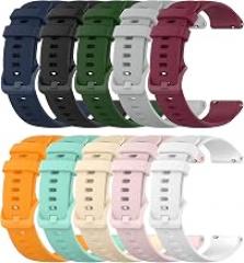 FitTurn 18mm 19mm 20mm 22mm Width Colorful Silicone Quick Release Wristband Replacement Sports Straps Bracelet Watch Band Strap with Quick Release Pins for Smartwatch