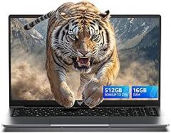 KAIGERR 2025 Laptop, Laptop Computer with Quad-Core Processor(Up to 3.6GHz), 16GB DDR4 512GB SSD, 15.6