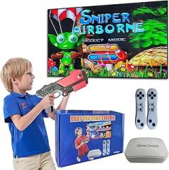 Video Game Console with 100+ Games, Handheld Video Game Console for Kids | Plug and Play Video Games for TV, Shooting Games,Game Gun with 2 GameController, Xmas Birthday Toy Gift for Boys Girls Age 3+