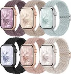 6 Pack Braided Stretchy Bands Compatible with Apple Watch Band 38mm 40mm 41mm 42mm 44mm 45mm 46mm 49mm Women Men, Adjustable Nylon Solo Loop Elastic Straps for iWatch Series 11 10 9 8 7 6 5 4 SE Ultra